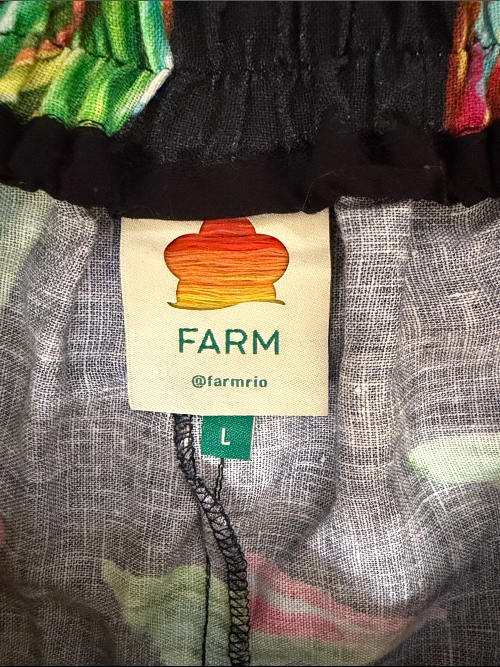 FARM Rio Black Wide Leg Pants & Halter Set with Multicolor Banana & Leaf Print - Picture 2 of 10